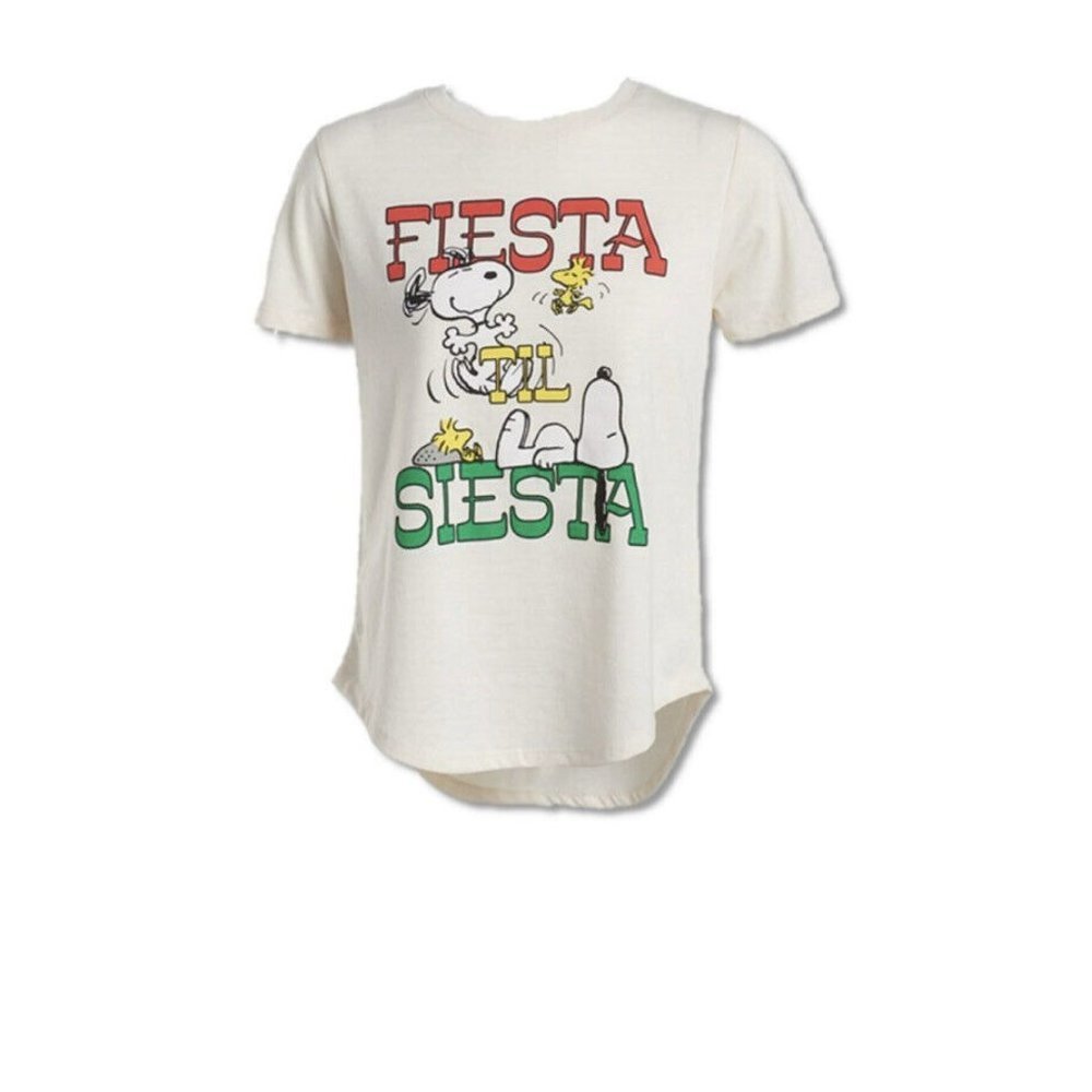 PEANUTS “FIESTA TIL SIESTA” Short Sleeve T-Shirt.Size Juniors Small 3-5 Gift New